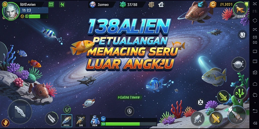 Gameplay 138ALIEN yang menarik dengan suasana memancing luar angkasa.