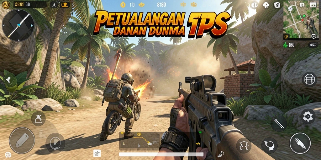 Tampilan gameplay mendebarkan dalam game TPS 8180.