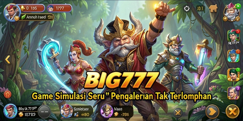 Tampak utama gameplay <strong>BIG777</strong> dengan elemen simulasi yang mendalam dan menarik.