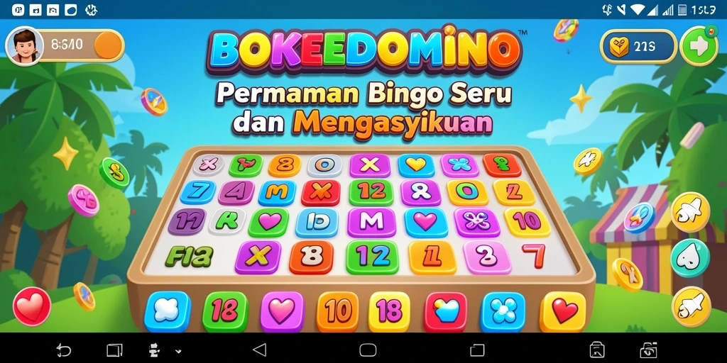 Tampilan utama BOKEDOMINO saat pemain menikmati permainan Bingo.