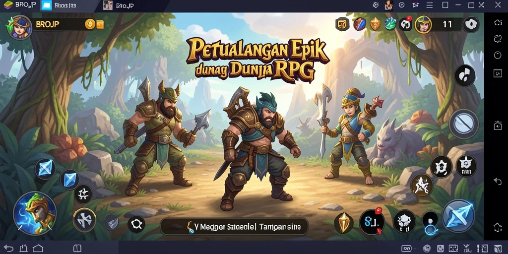 Tampilan menakjubkan dari gameplay RPG BROJP yang penuh aksi.