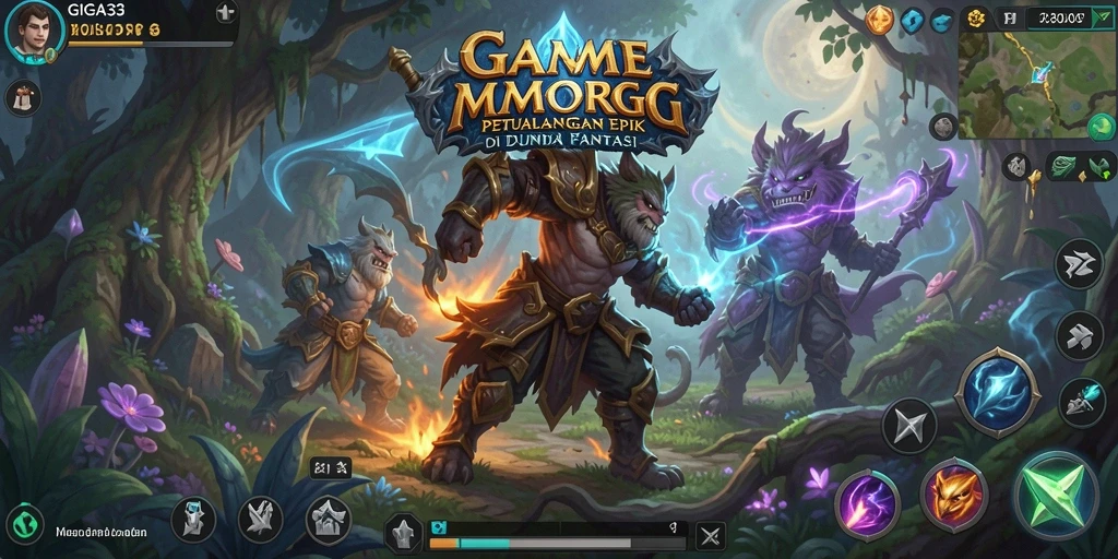 Gameplay seru GIGA33 dengan petualangan epik dan pertempuran menarik.