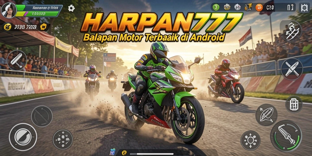 Tampilan mendebarkan dari gameplay HARAPAN777 balapan motor di berbagai trek.