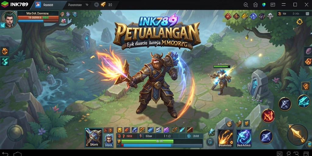 Tampilan utama gameplay INK789 dengan dunia MMORPG yang menakjubkan.