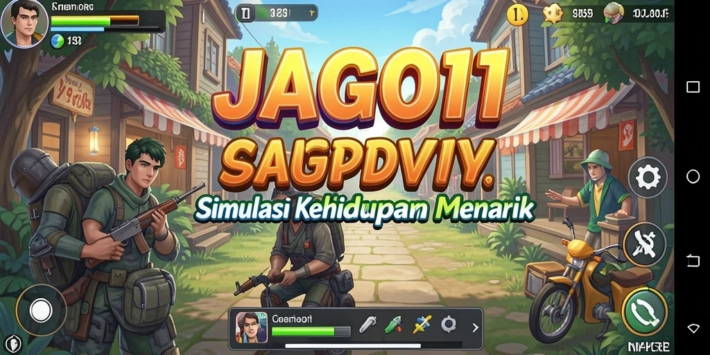 Screenshot gameplay JAGO11 menampilkan interaksi karakter yang menyenangkan.