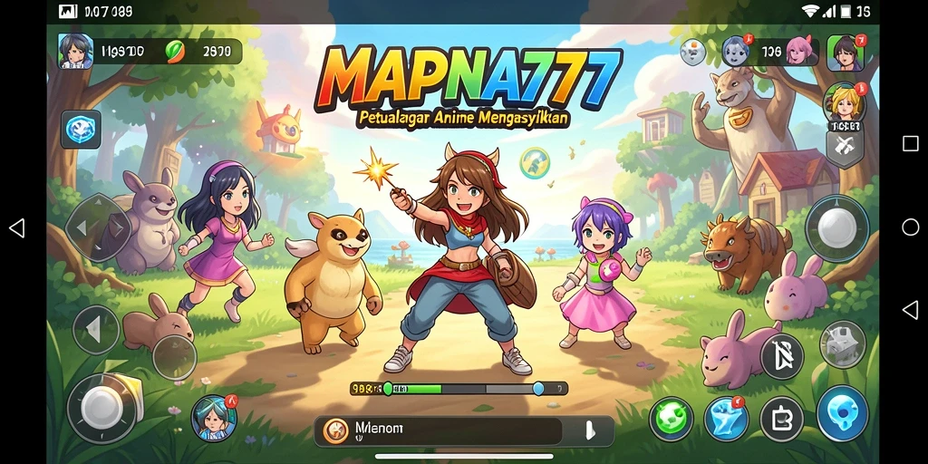Screenshot utama MAPNA777 menampilkan karakter anime dalam aksi.