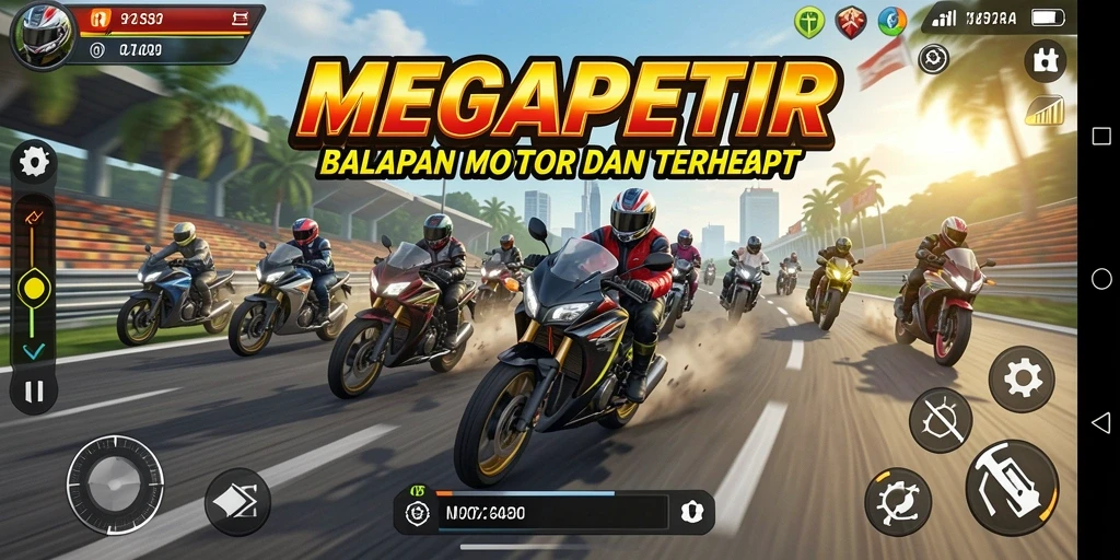 Gameplay menegangkan dalam balapan motor dengan grafis memukau.