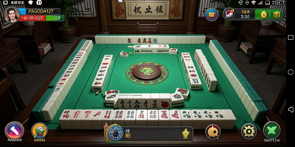 Tampilan gameplay yang menarik dari game Mahjong PAGODA127.