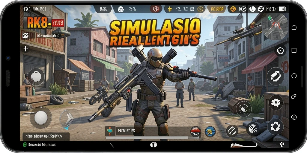 Tampilan gameplay RK88 yang menarik dengan elemen simulasi.