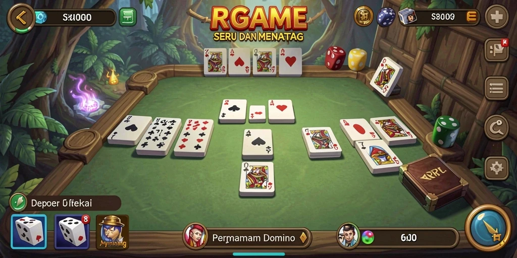 Gameplay RPGAME yang menarik dengan tampilan papan Domino.