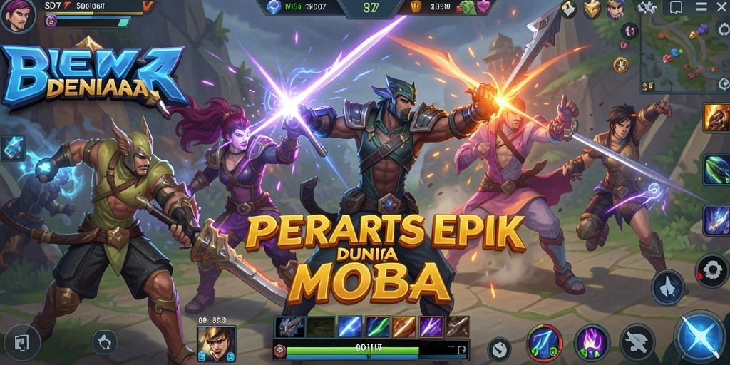 Screenshot gameplay SD107 menampilkan pertempuran epik antara tim.