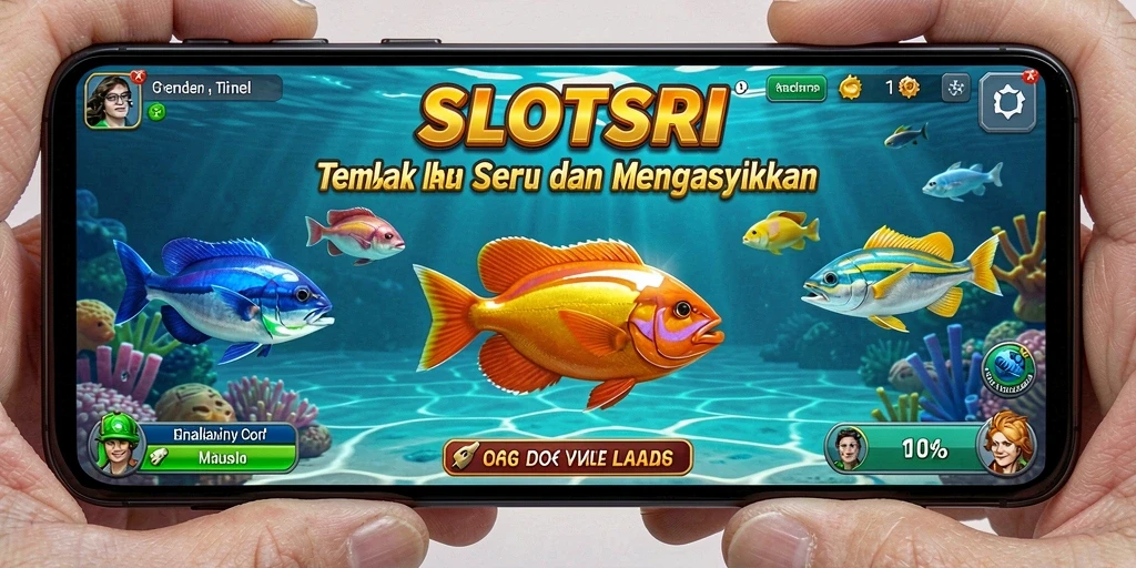 Screenshot SLOTSRI menampilkan aksi tembak ikan yang seru dan grafis menawan.