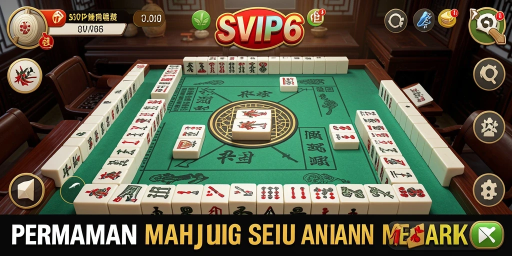 Screenshot gameplay SVIP6 yang menampilkan momen seru permainan Mahjong.