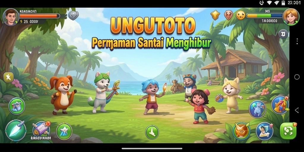 Tampilan menarik dari gameplay <strong>UNGUTOTO</strong> yang penuh warna.