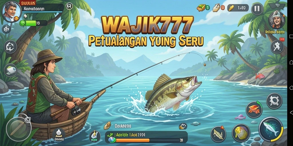 Screenshot gameplay WAJIK777 menampilkan aksi memancing yang mendebarkan.