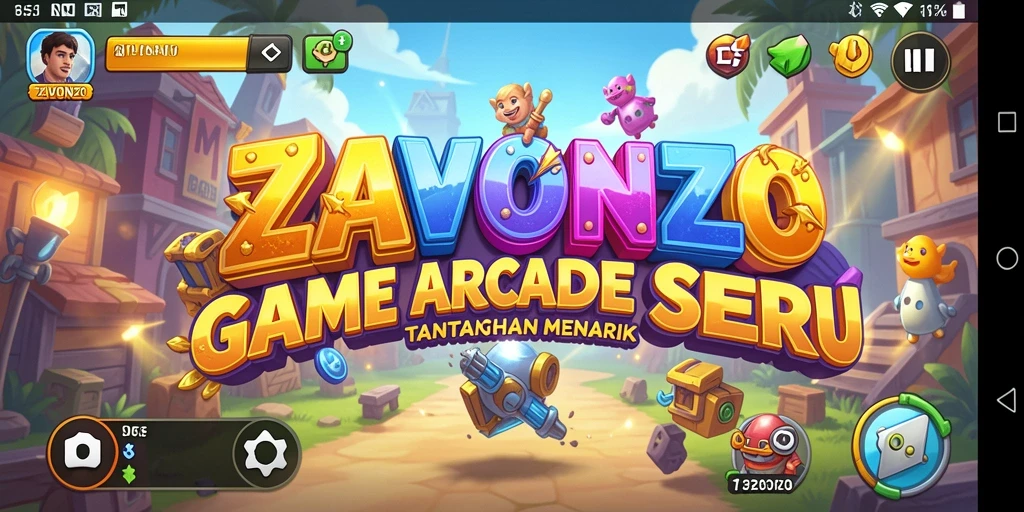Tampilan gameplay ZAVONZO yang seru dan penuh warna.
